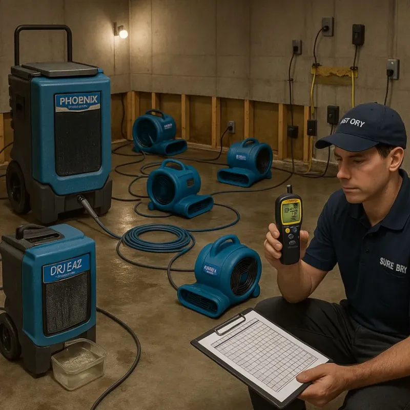 Structural Drying and Dehumidification process in Centreville, IL